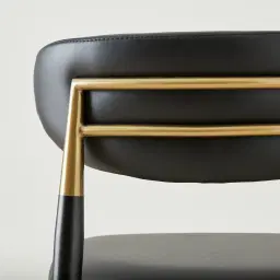 Amali Black Vegan Leather Dining Chair