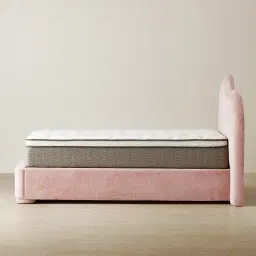 Poppy Dusty Pink Chenille Fabric King Single Bed