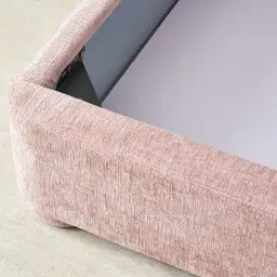 Poppy Dusty Pink Chenille Fabric King Single Bed