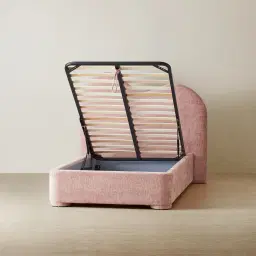 Poppy Dusty Pink Chenille Fabric King Single Bed