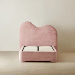 Poppy Dusty Pink Chenille Fabric King Single Bed