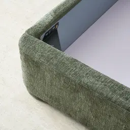 Poppy Green Chenille Fabric King Single Bed