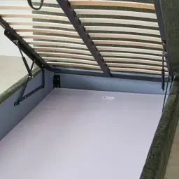 Poppy Green Chenille Fabric King Single Bed