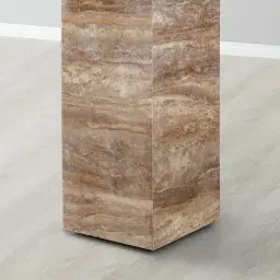 Monolith Natural Silver-Grey Travertine Dining Table