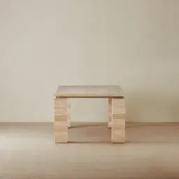 Monolith Natural Cream Travertine Dining Table