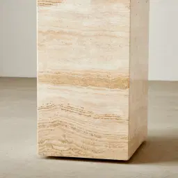 Monolith Natural Cream Travertine Console Table