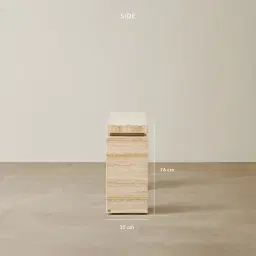 Monolith Natural Cream Travertine Console Table