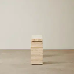 Monolith Natural Cream Travertine Console Table