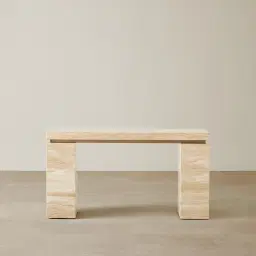 Monolith Natural Cream Travertine Console Table