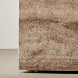 Monolith Natural Silver-Grey Travertine Console Table