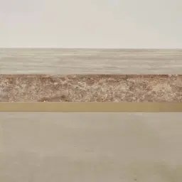 Monolith Natural Silver-Grey Travertine Console Table