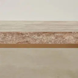 Monolith Natural Silver-Grey Travertine Console Table