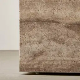 Monolith Natural Silver-Grey Travertine Console Table