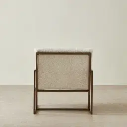 Elliot Stone Cream Woven Fabric Occasional Chair