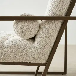 Elliot Stone Cream Woven Fabric Occasional Chair