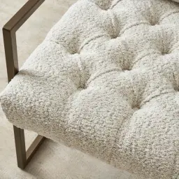 Elliot Stone Cream Woven Fabric Occasional Chair