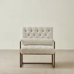 Elliot Stone Cream Woven Fabric Occasional Chair