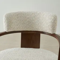Lila Stone Cream Fabric Dining Chair - Toffee Brown Ash Veneer Legs