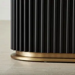 Archie Black Single-leg Console Table with Statuario White Sintered Stone Top