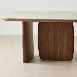 Sierra Walnut Brown Dining Table - Sintered Stone Top 200x105cm