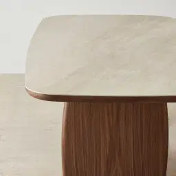 Sierra Walnut Brown Dining Table - Sintered Stone Top 200x105cm