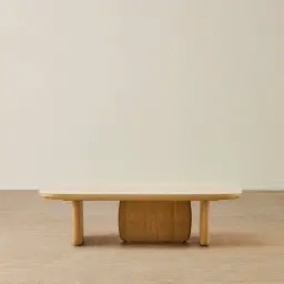 Sierra Light Wood Coffee Table - Sintered Stone Top