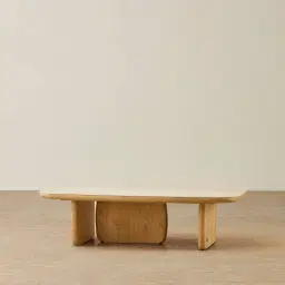 Sierra Light Wood Coffee Table - Sintered Stone Top