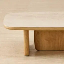 Sierra Light Wood Coffee Table - Sintered Stone Top