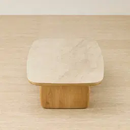 Sierra Light Wood Coffee Table - Sintered Stone Top