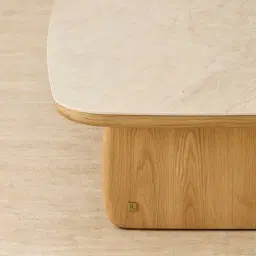 Sierra Light Wood Coffee Table - Sintered Stone Top