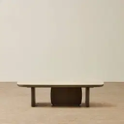 Sierra Dark Wood Coffee Table - Sintered Stone Top
