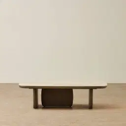 Sierra Dark Wood Coffee Table - Sintered Stone Top