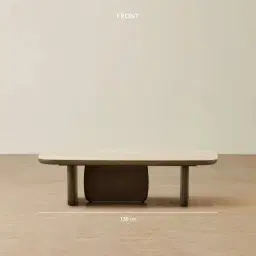 Sierra Dark Wood Coffee Table - Sintered Stone Top
