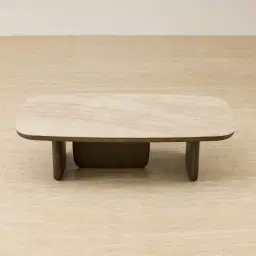 Sierra Dark Wood Coffee Table - Sintered Stone Top