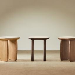 Sierra Walnut Brown Side Table - Sintered Stone Top
