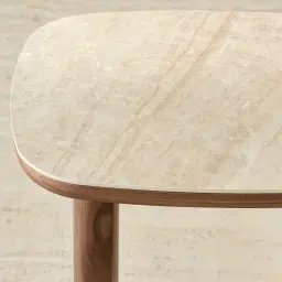 Sierra Walnut Brown Side Table - Sintered Stone Top