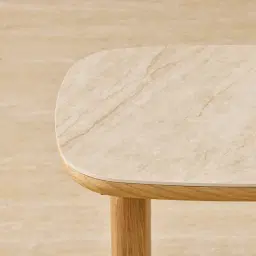 Sierra Light Wood Side Table - Sintered Stone Top