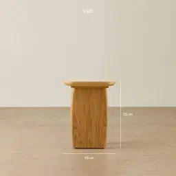Sierra Light Wood Side Table - Sintered Stone Top