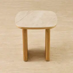 Sierra Light Wood Side Table - Sintered Stone Top