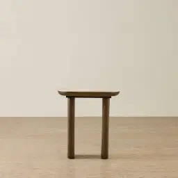 Sierra Dark Wood Side Table - Sintered Stone Top