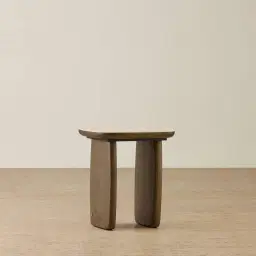 Sierra Dark Wood Side Table - Sintered Stone Top