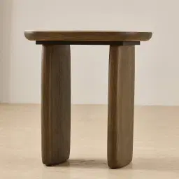 Sierra Dark Wood Side Table - Sintered Stone Top