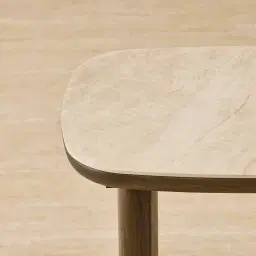 Sierra Dark Wood Side Table - Sintered Stone Top