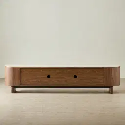 Sierra Walnut Brown Entertainment Unit - Sintered Stone Top