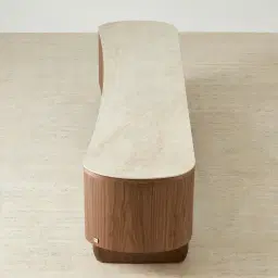 Sierra Walnut Brown Entertainment Unit - Sintered Stone Top