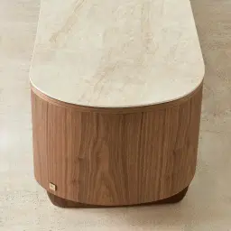 Sierra Walnut Brown Entertainment Unit - Sintered Stone Top