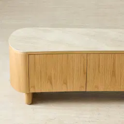 Sierra Light Wood Entertainment Unit - Sintered Stone Top