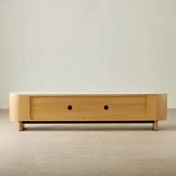 Sierra Light Wood Entertainment Unit - Sintered Stone Top