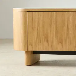 Sierra Light Wood Entertainment Unit - Sintered Stone Top