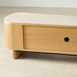 Sierra Light Wood Entertainment Unit - Sintered Stone Top